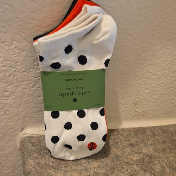 kate spade Accessories - Kate Spade Low Cut Socks 3 pairs 1 Polka Dot with a lady bug, 1 Red and 1 Black